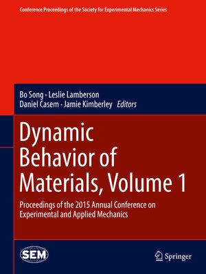 cover image of Dynamic Behavior of Materials, Volume 1